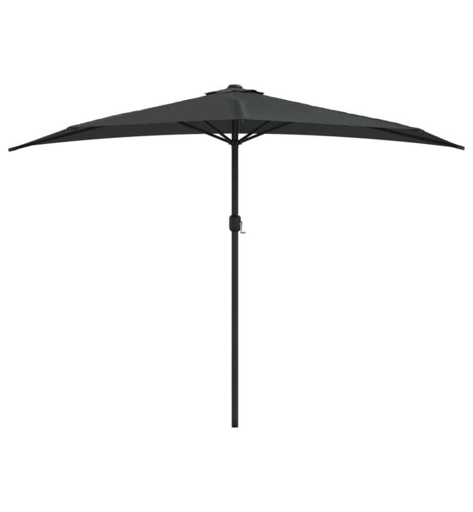 Balkon-Sonnenschirm mit Alu-Mast Anthrazit 300x155 cm Halbrund