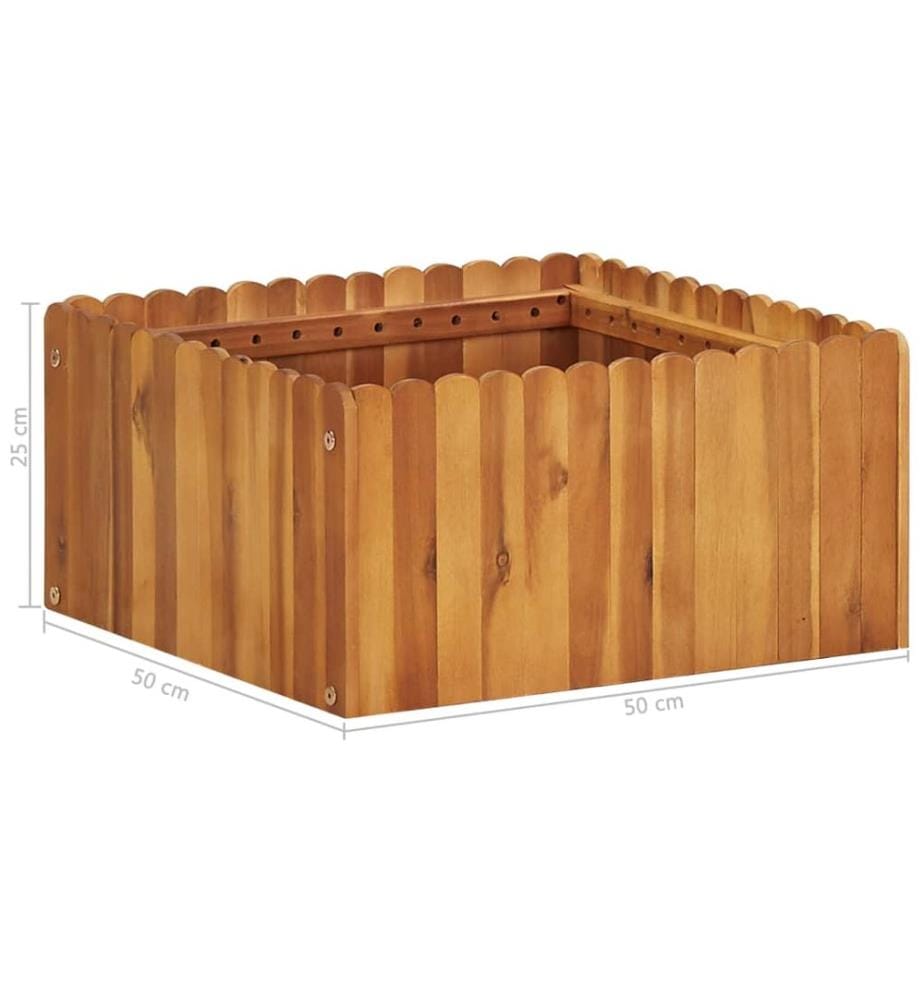 Garten-Hochbeet 50 x 50 x 25 cm Massivholz Akazie