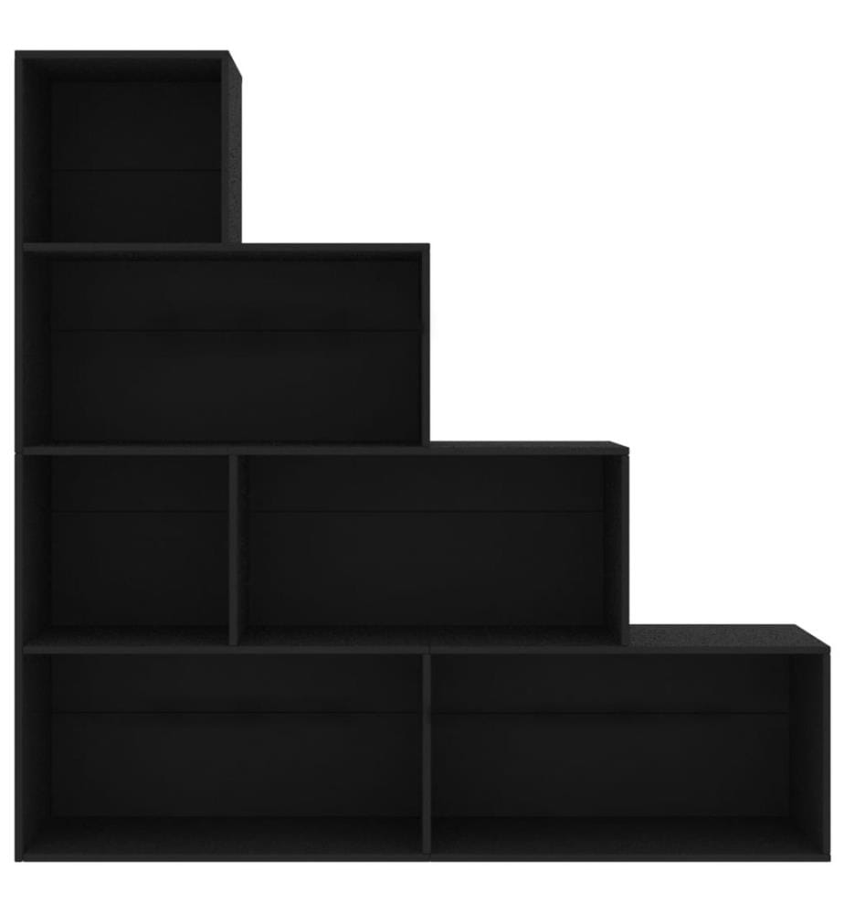 Bücherregal/Raumteiler Schwarz 155x24x160 cm Holzwerkstoff
