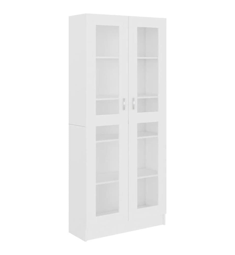 Vitrinenschrank Weiss 82,5x30,5x185 cm Holzwerkstoff