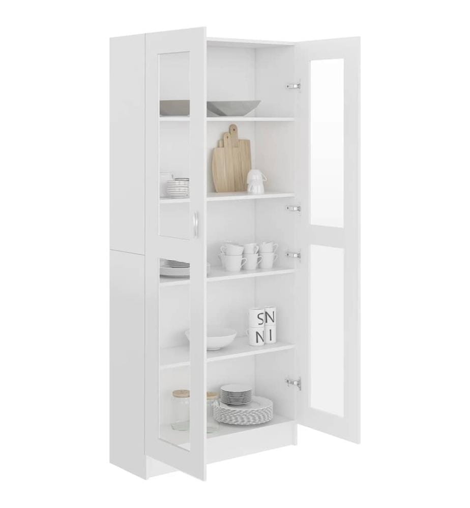 Vitrinenschrank Weiss 82,5x30,5x185 cm Holzwerkstoff