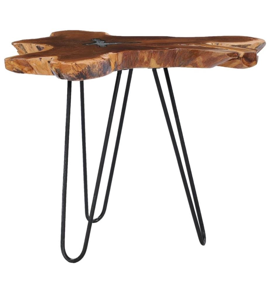 Table basse 70x45 cm Bois de teck massif et polyrésine