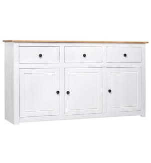 Sideboard Weiss 135x40x80 cm Kiefernholz Panama