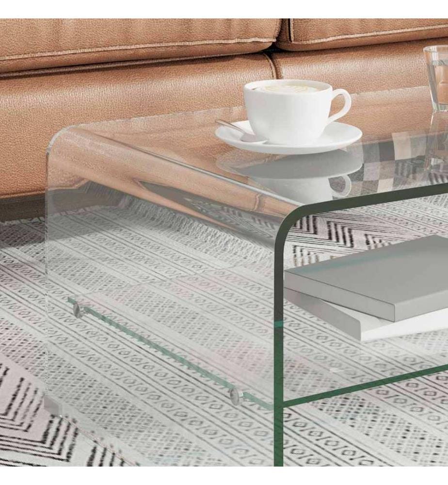 Table basse Clair 50x45x33 cm Verre trempé