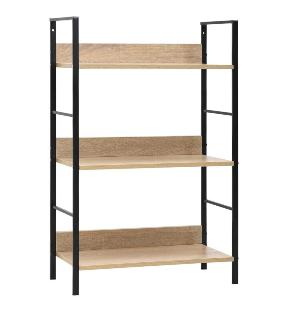 Bücherregal 3 Regalböden Eiche 60×27,6×90,5 cm Holzwerkstoff