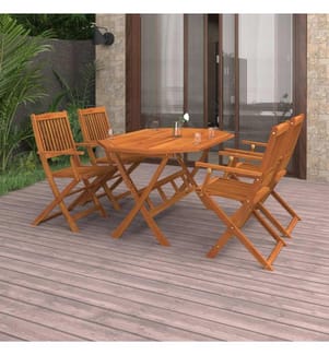 Ensemble à manger de jardin 5 pcs Bois d'acacia solide