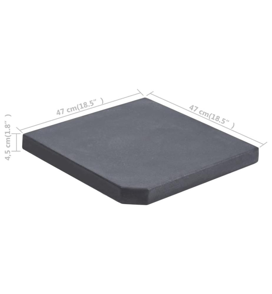 Sonnenschirm-Gewichtsplatte Schwarz Granit Quadratisch 25 kg