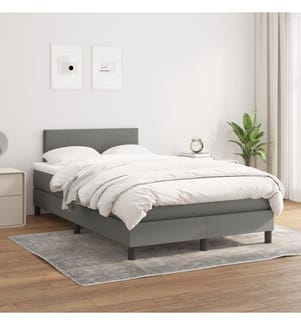 Sommier à lattes de lit avec matelas Gris foncé 120x200cm Tissu