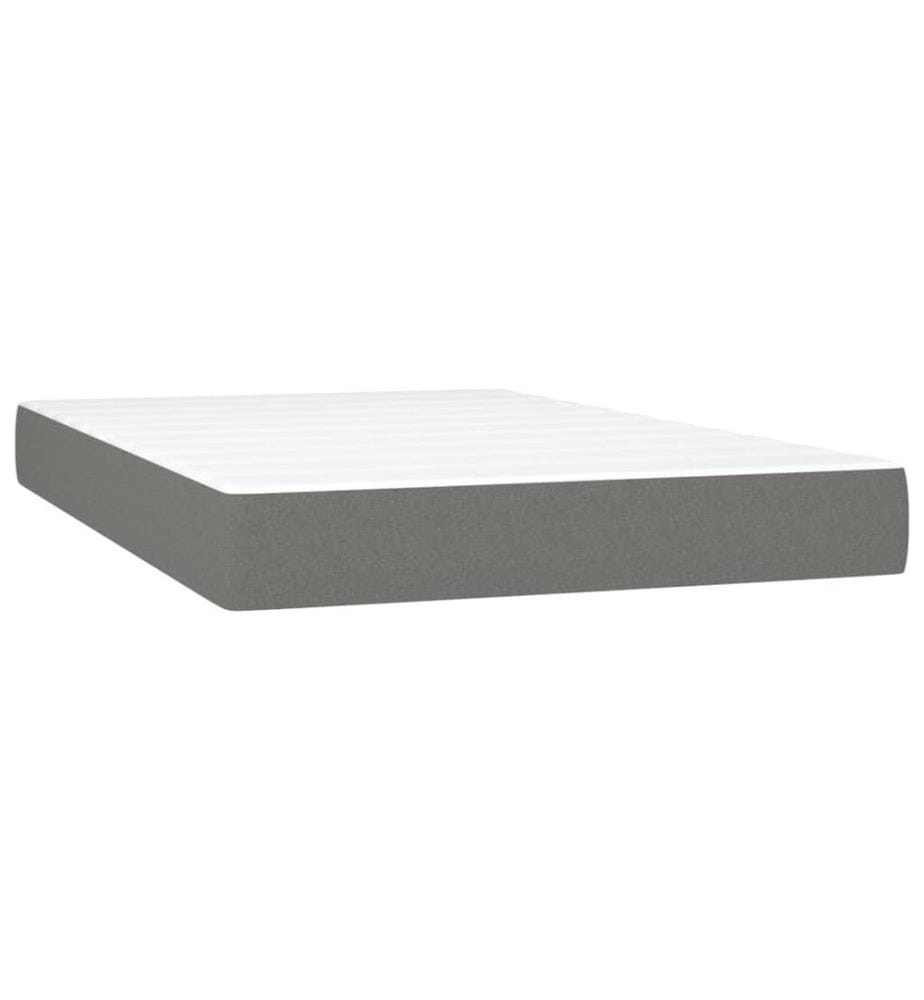 Sommier à lattes de lit avec matelas Gris foncé 120x200cm Tissu