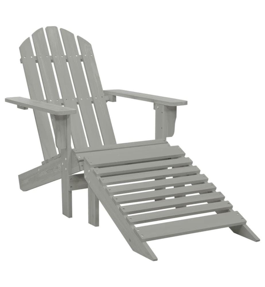 Chaise de jardin Adirondack avec pouf et table Sapin Gris