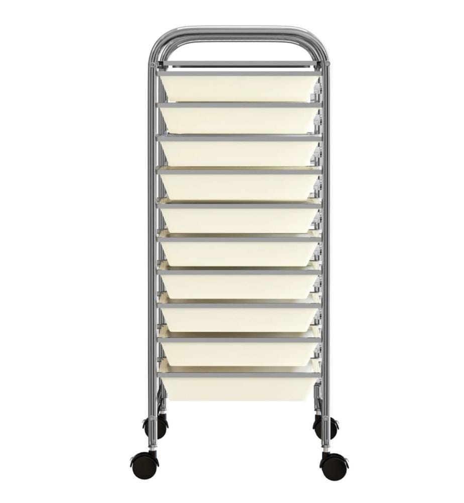 Schubladenwagen mit 10 Schubladen Weiss Kunststoff