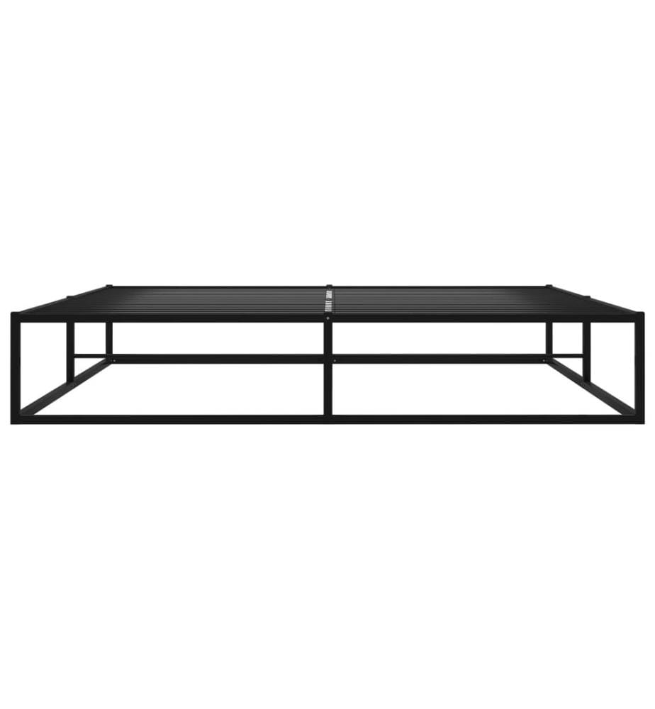 Cadre de lit sans matelas noir métal 160x200 cm