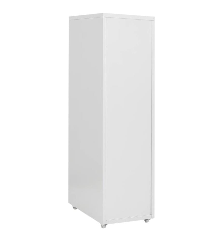 Aktenschrank mit Rollen Grau 28x41x109 cm Metall