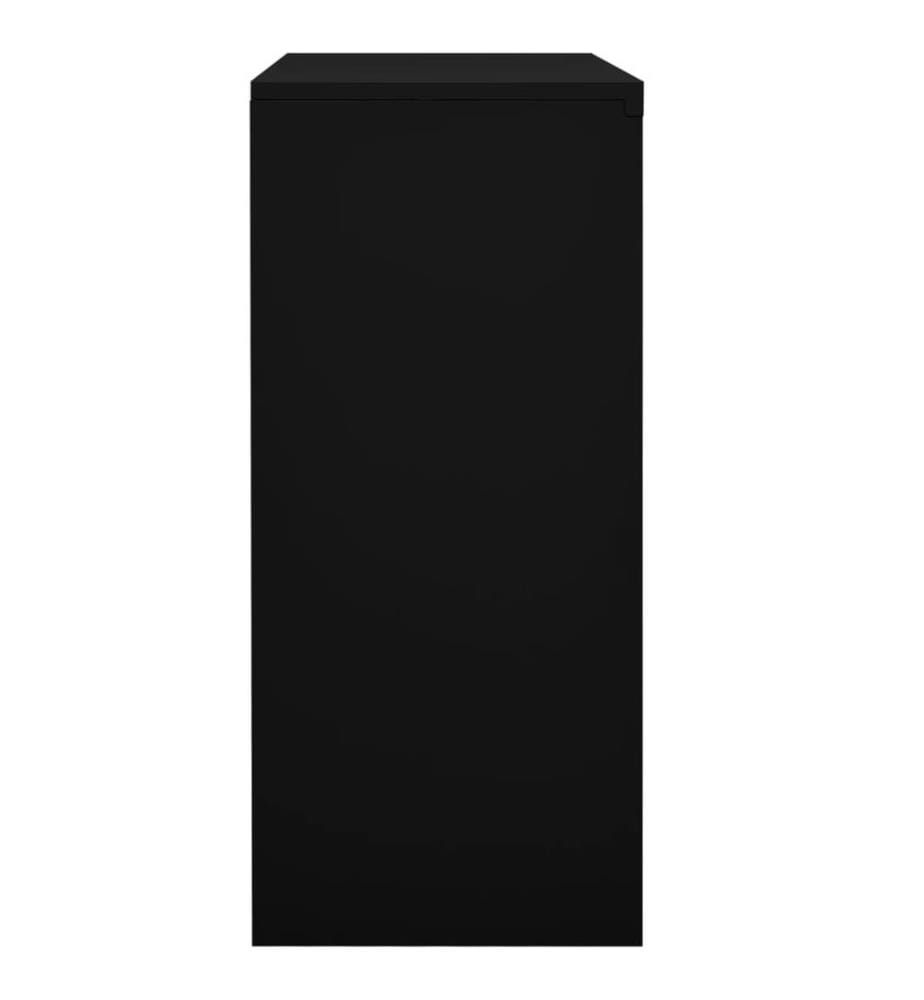 Büroschrank mit Schiebetür Schwarz 90x40x90 cm Stahl