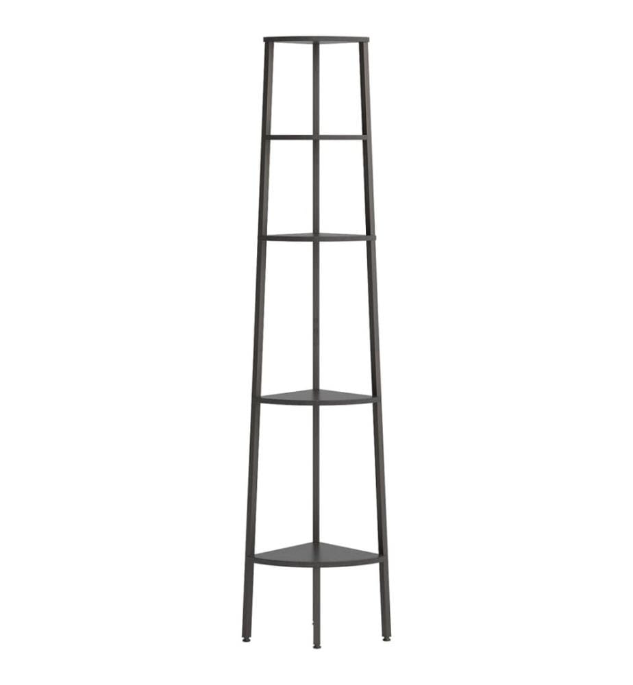 Eckregal mit 5 Ablagen Schwarz 45,5x31,5x180 cm
