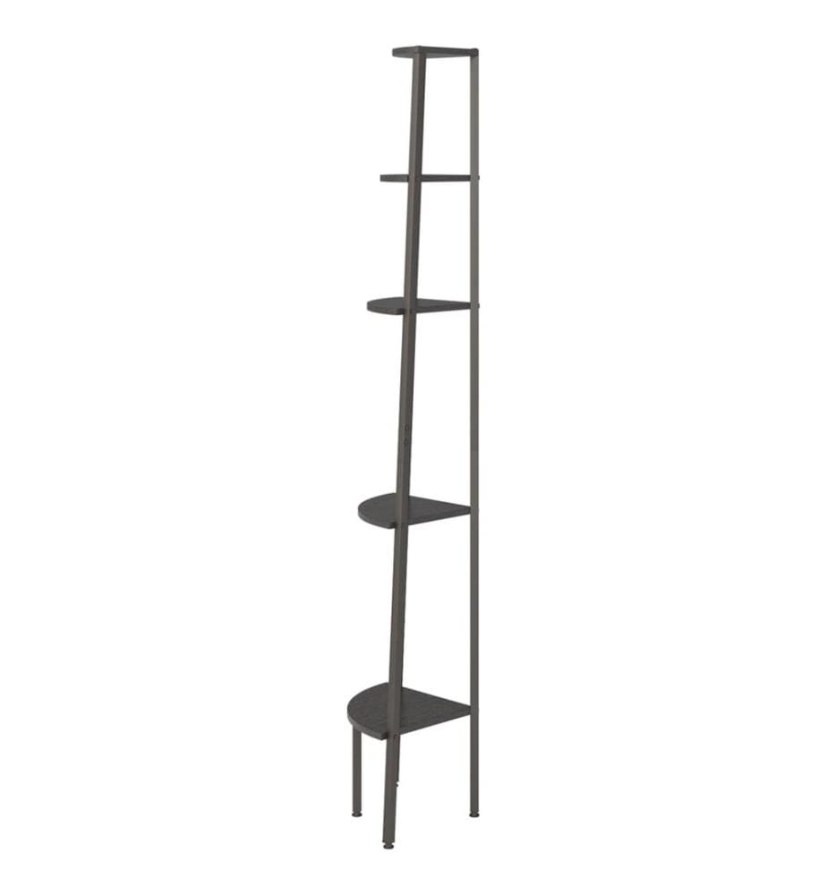 Eckregal mit 5 Ablagen Schwarz 45,5x31,5x180 cm