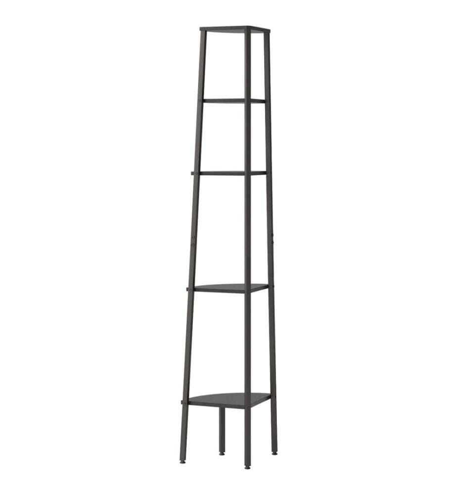 Eckregal mit 5 Ablagen Schwarz 45,5x31,5x180 cm