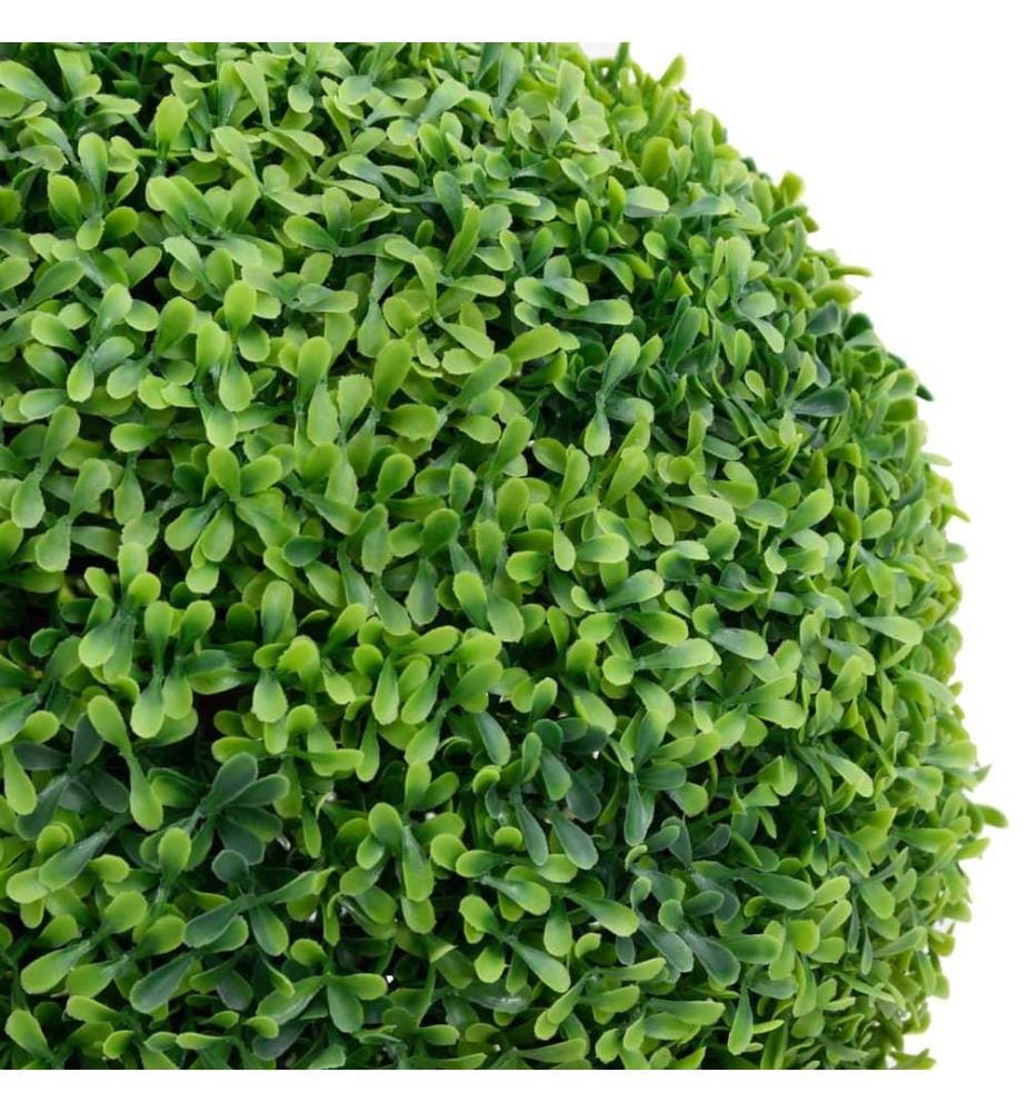 Plante de buis artificiel avec pot Forme de boule Vert 50 cm