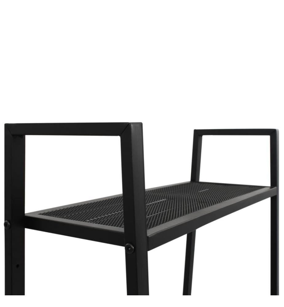 Leiter-Bücherregal 4 Ebenen Metall Schwarz