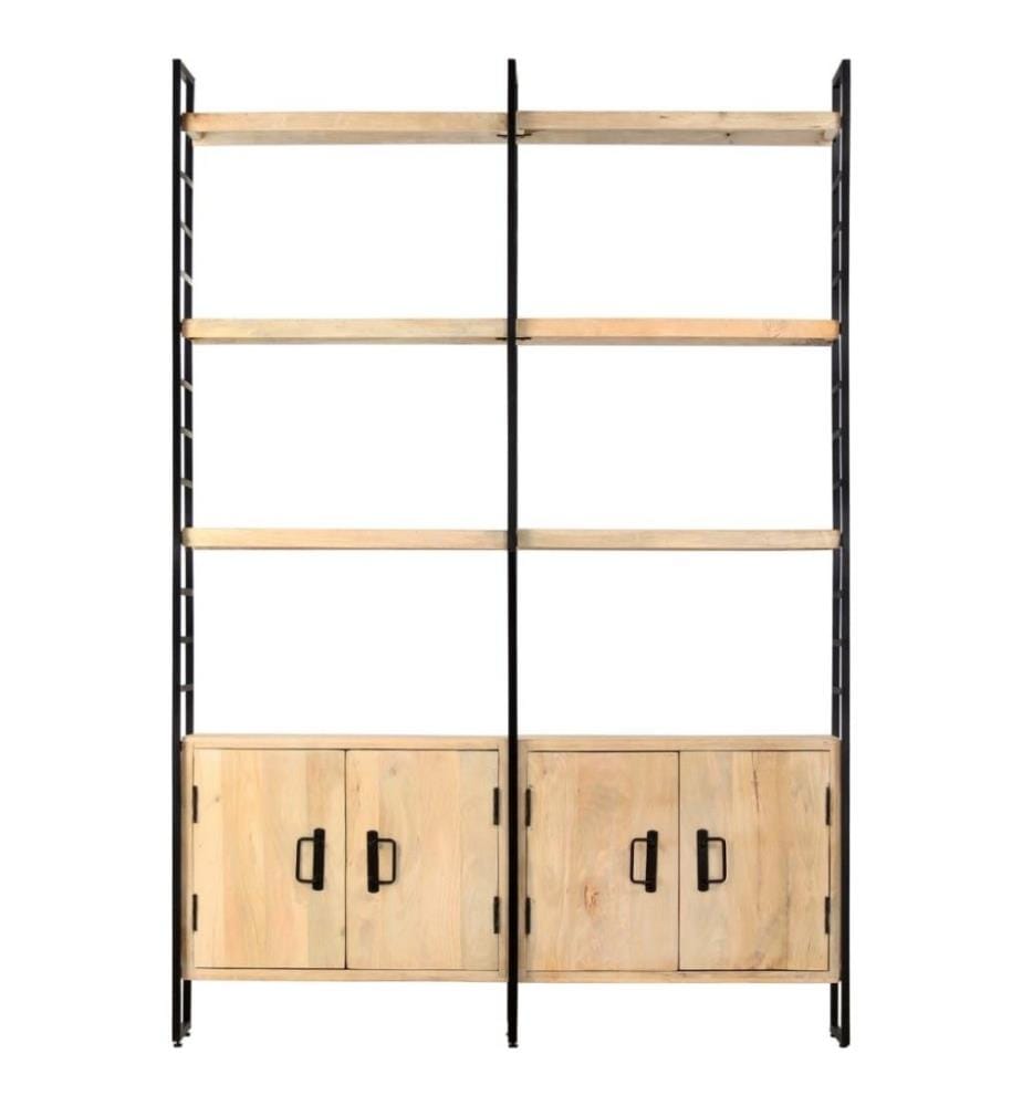 Bücherregal 4 Etagen 124x30x180 cm Mango Massivholz