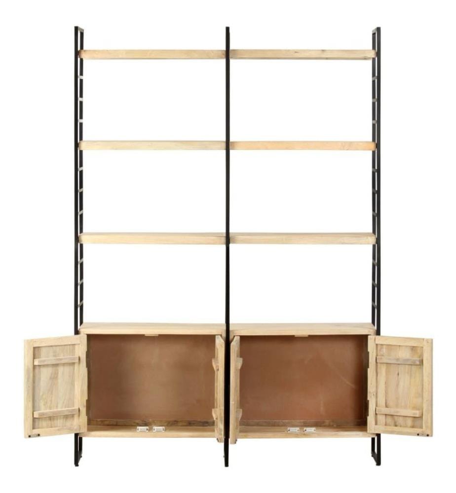 Bücherregal 4 Etagen 124x30x180 cm Mango Massivholz