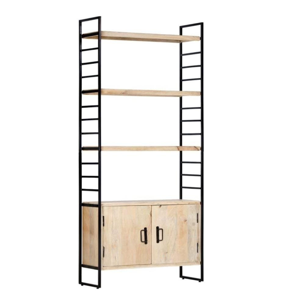 Bücherregal 4 Ebenen 80x30x180 cm Mango Massivholz
