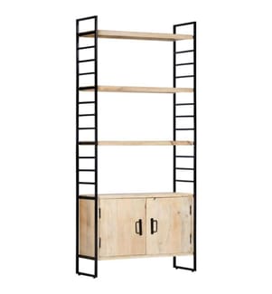 Bibliothèque à 4 niveaux 80x30x180 cm Bois de manguier massif