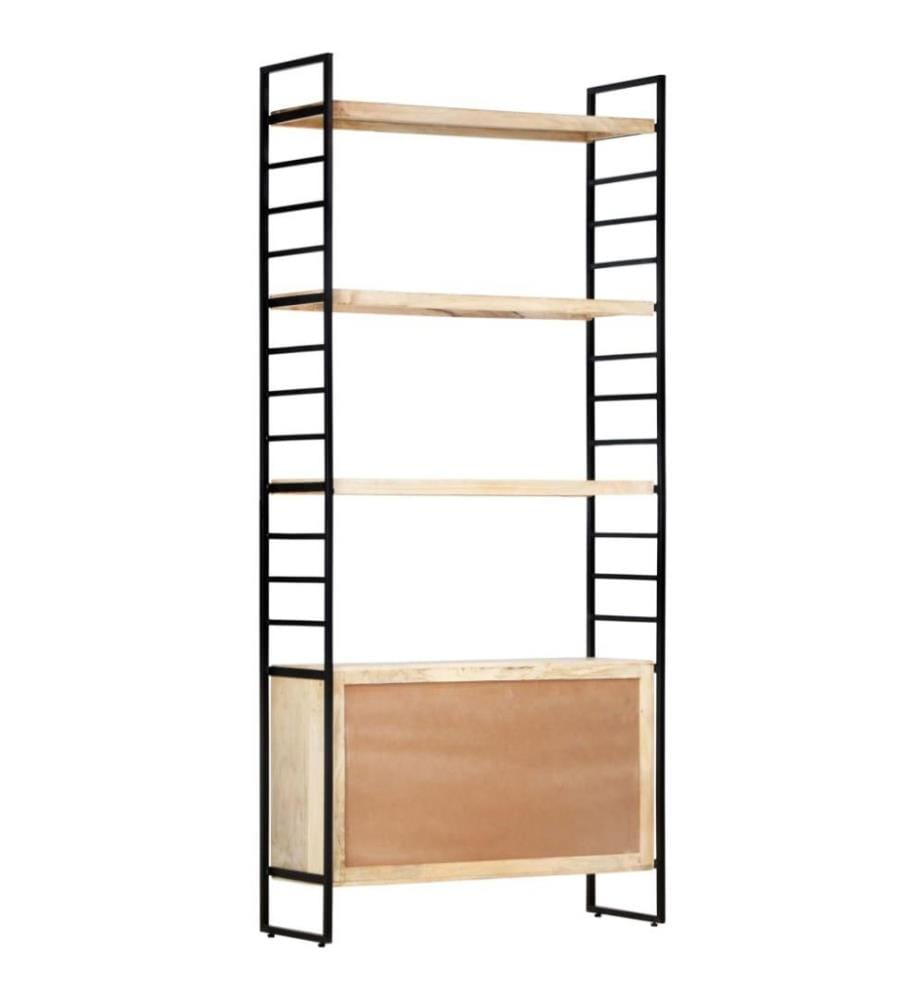 Bücherregal 4 Ebenen 80x30x180 cm Mango Massivholz