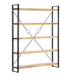Bibliothèque à 5 niveaux 140x30x180 cm Bois de manguier solide