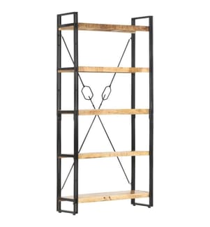 Bibliothèque 5 niveaux 90x30x180 cm Bois solide de manguier