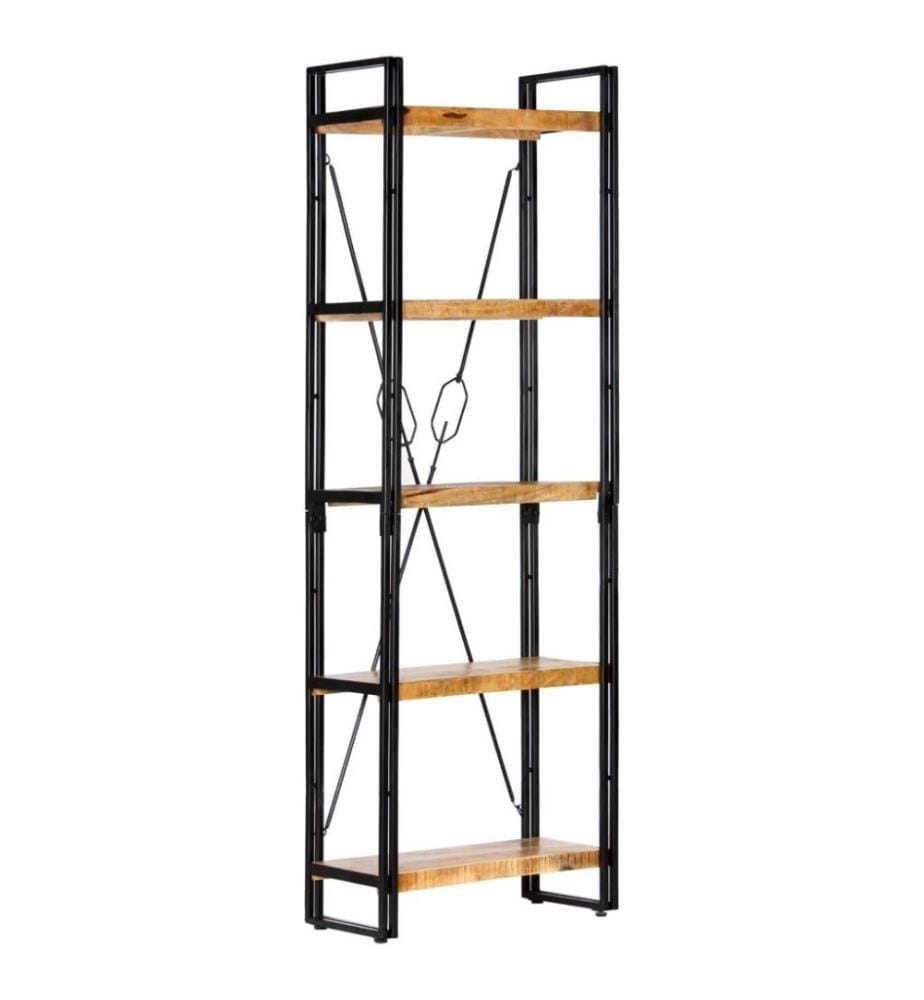 Bibliothèque à 5 niveaux 60x30x180 cm Bois de manguier solide