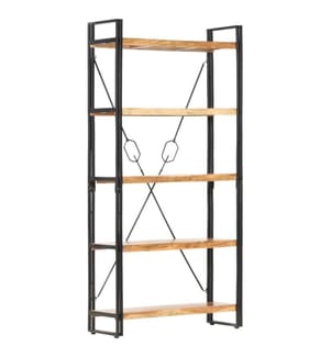 Bibliothèque 5 niveaux 90x30x180 cm Bois solide de d'acacia