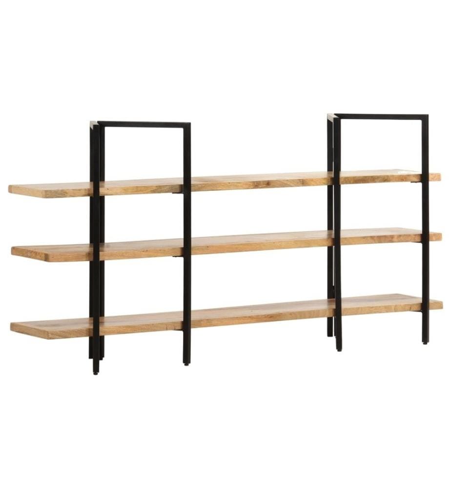 Bücherregal mit 3 Regalböden 160x31x80 cm Mango Massivholz