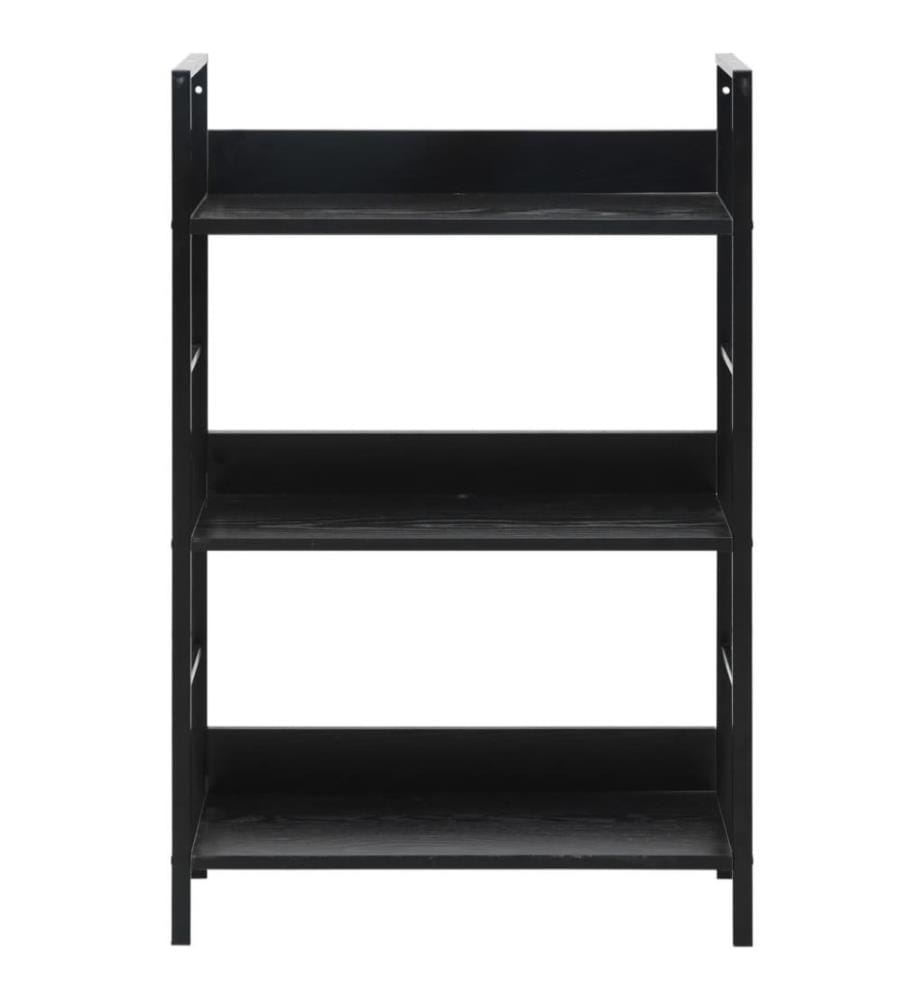 Bibliothèque à 3 niveaux Noir 60x27,6x90,5 cm Aggloméré
