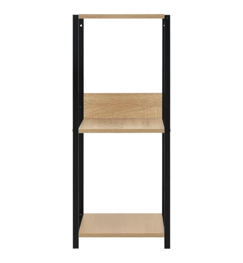 Étagère à livre petite Noir et chêne 33,5x39,6x79,7cm Aggloméré