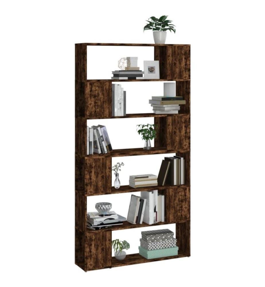 Bücherregal/Raumteiler Räuchereiche 100x24x188 cm