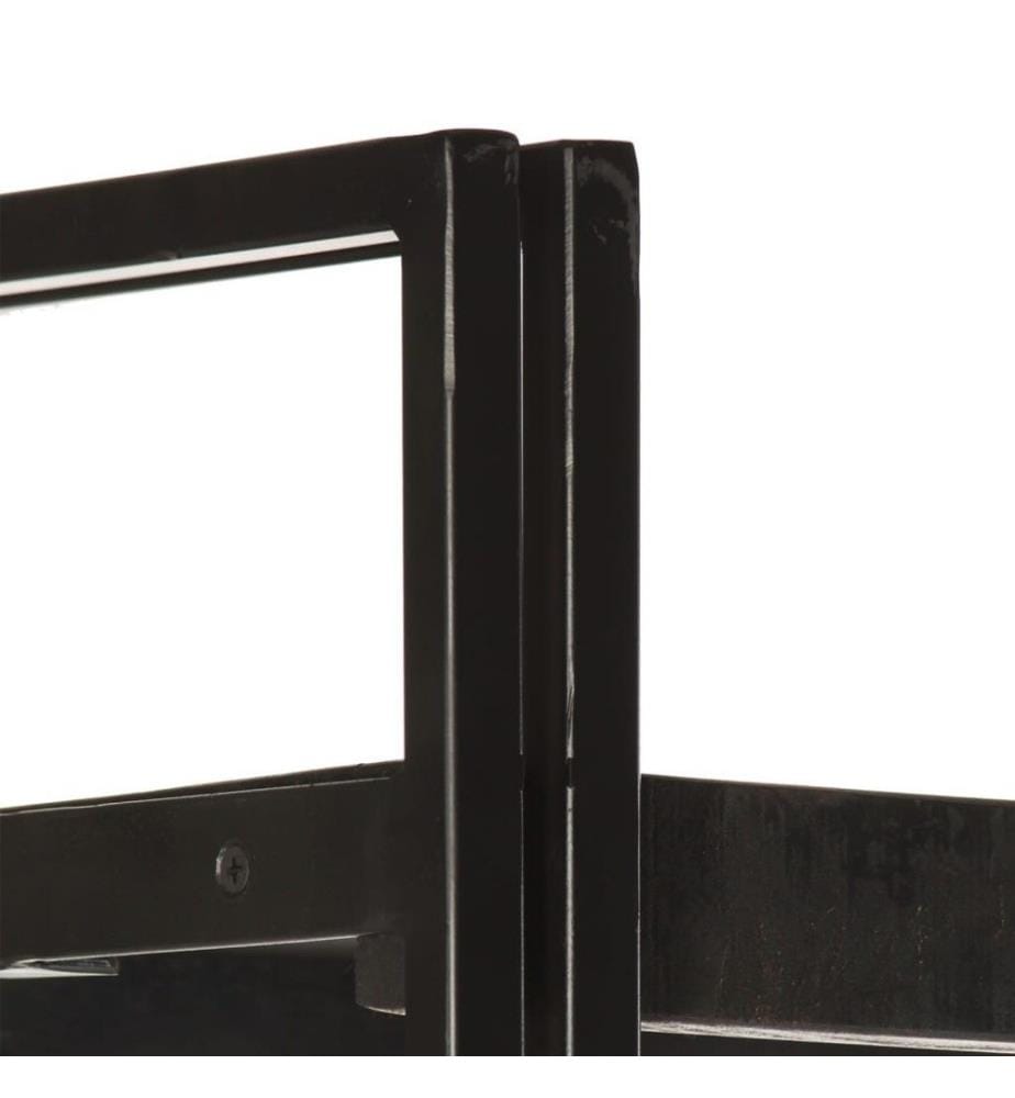 Bücherregal 3 Fächer Schwarz 60x30x80 cm Mango Massivholz