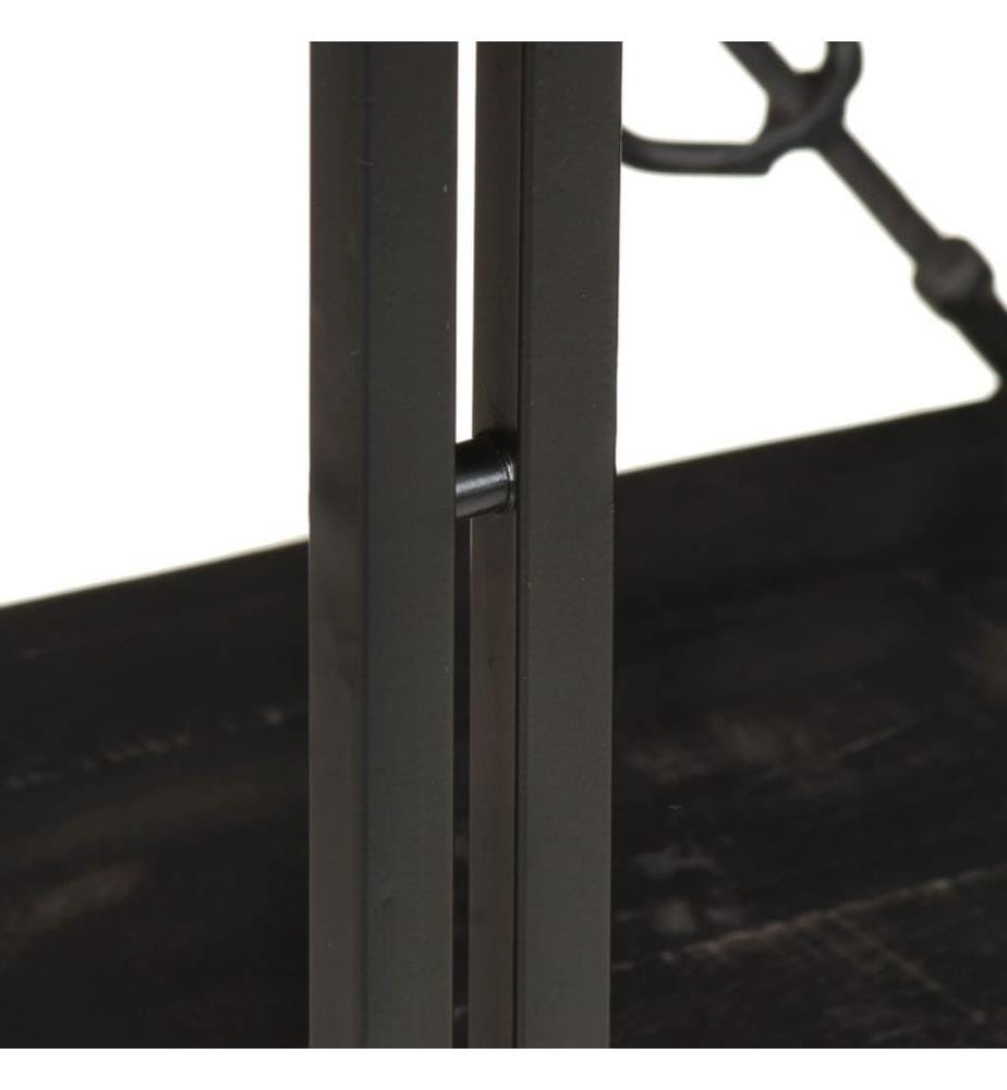 Bücherregal 3 Fächer Schwarz 60x30x80 cm Mango Massivholz