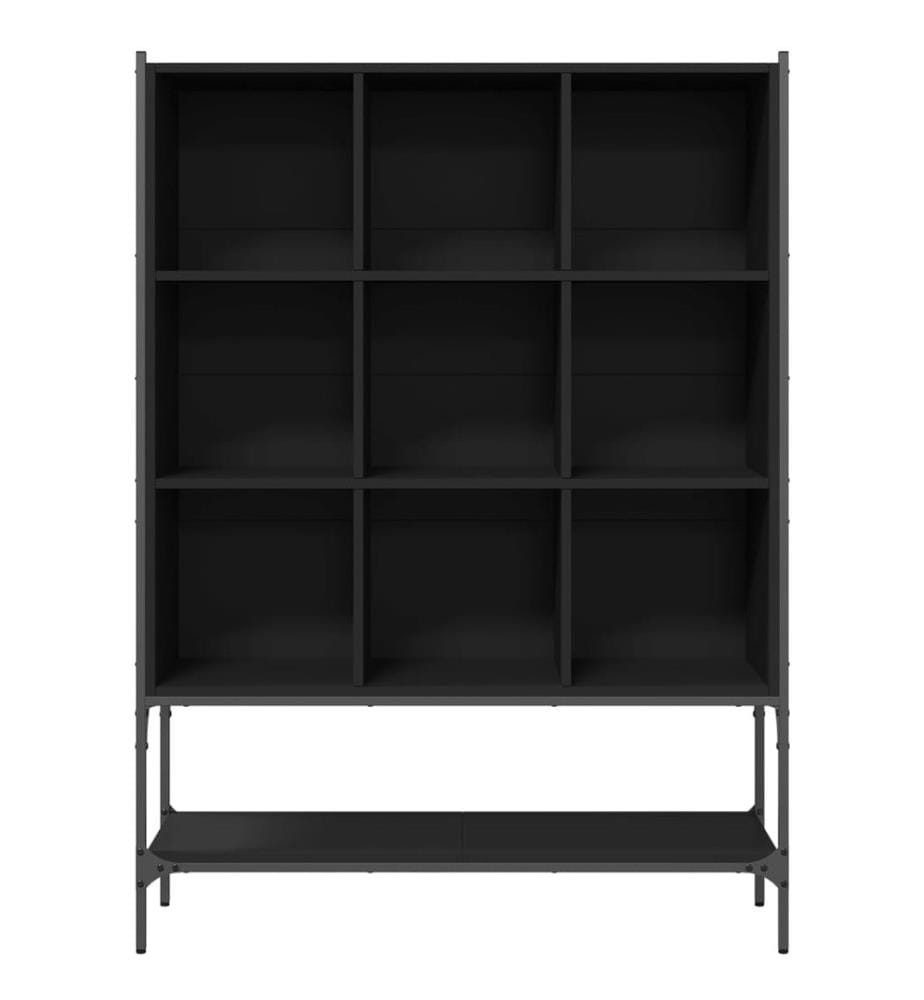 Bibliothèque noir 102x30x141,5 cm bois d'ingénierie