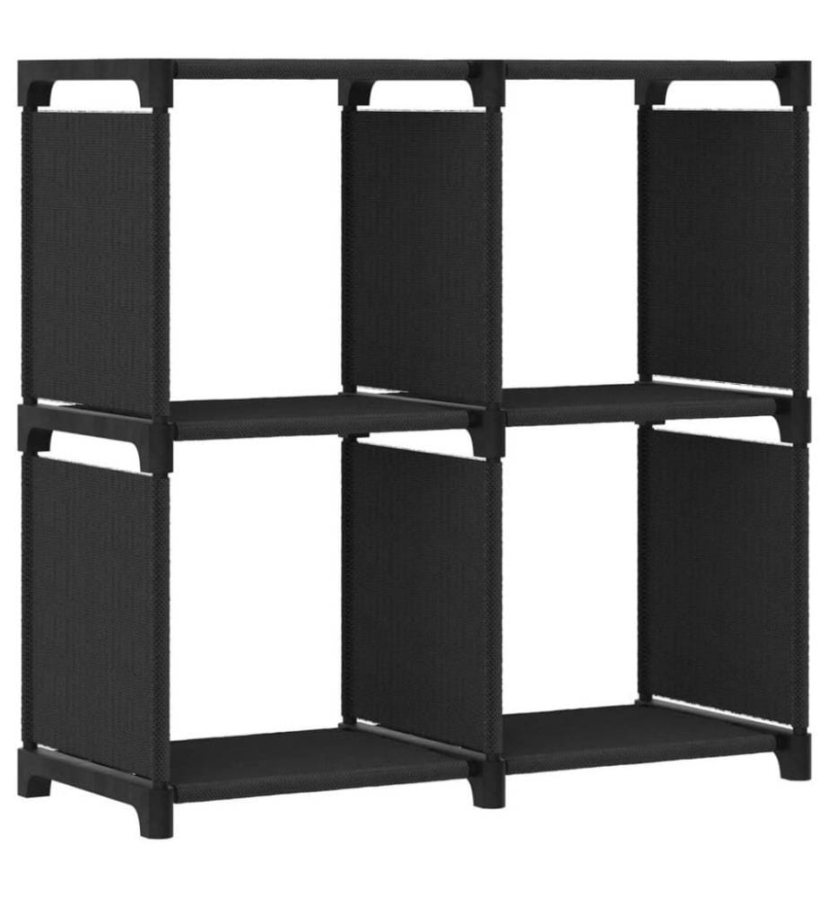 Étagère d'affichage 4 cubes Noir 69x30x72,5 cm Tissu