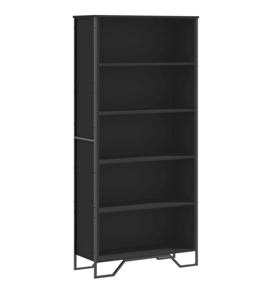 Bibliothèque noir 80x31x169 cm bois d'ingénierie