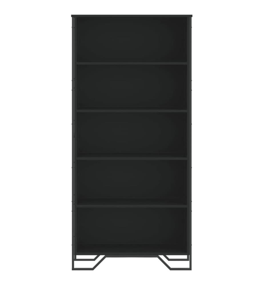 Bibliothèque noir 80x31x169 cm bois d'ingénierie