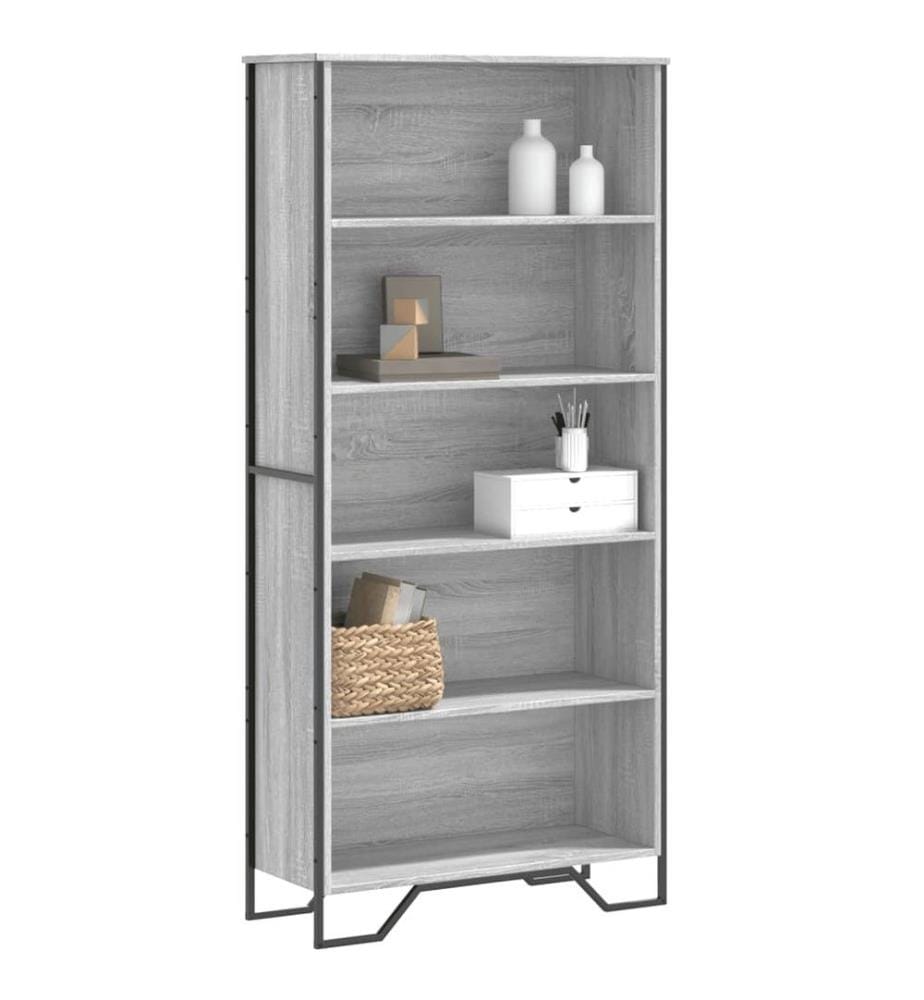 Bibliothèque sonoma gris 80x31x169 cm bois d'ingénierie