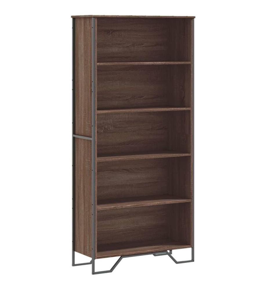Bibliothèque chêne marron 80x31x169 cm bois d'ingénierie