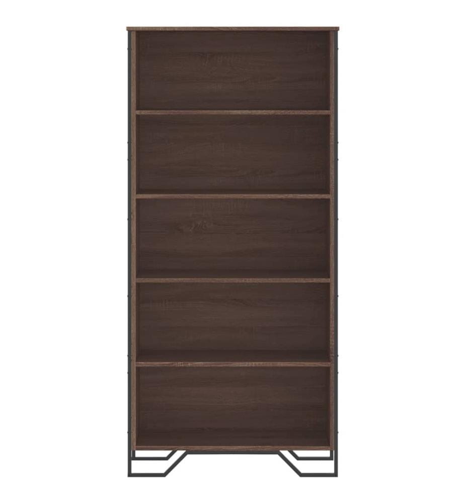 Bibliothèque chêne marron 80x31x169 cm bois d'ingénierie