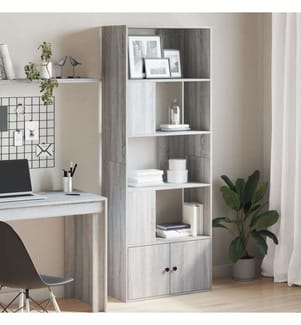 Bibliothèque sonoma gris 70x36x189 cm bois d'ingénierie