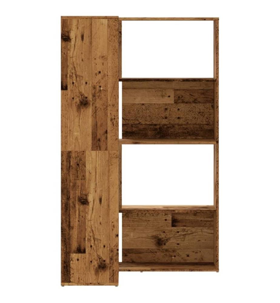 Bibliothèque d'angle à 4 niveaux vieux bois bois d'ingénierie