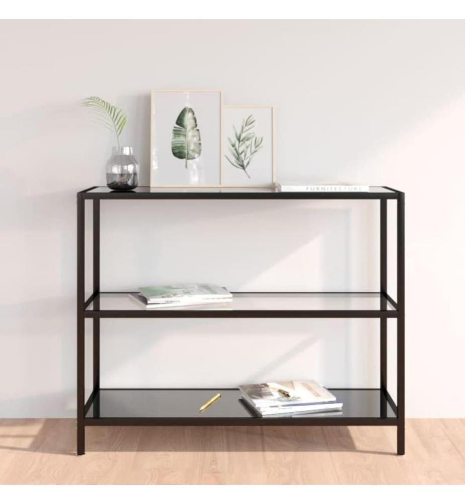 Regal Transparent und Schwarz 100x36x90 cm Gehärtetes Glas