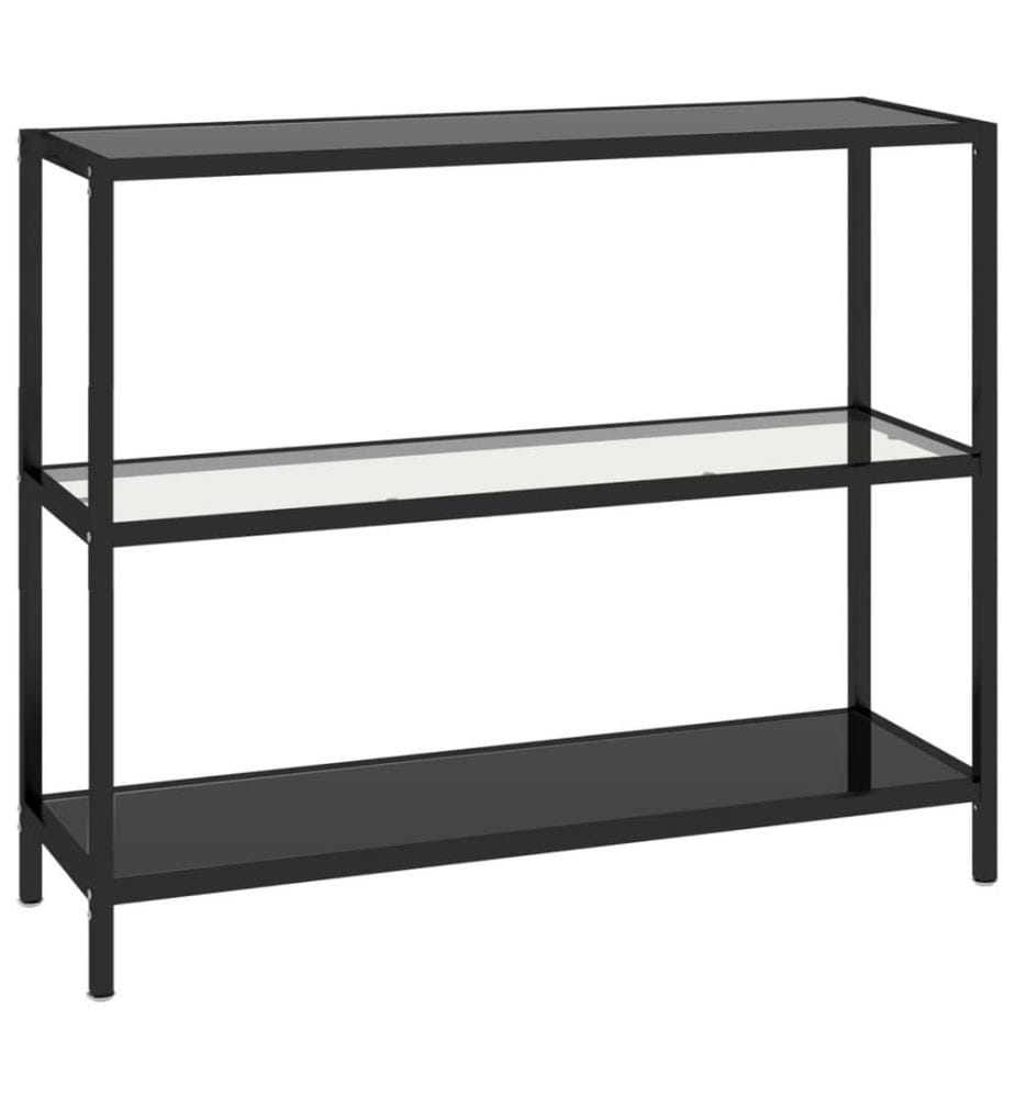 Regal Transparent und Schwarz 100x36x90 cm Gehärtetes Glas