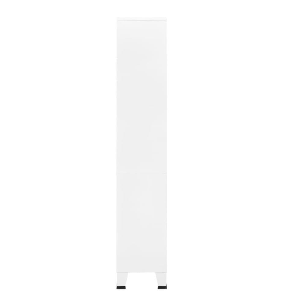 Bibliothèque industrielle Blanc 80x32x180 cm Acier